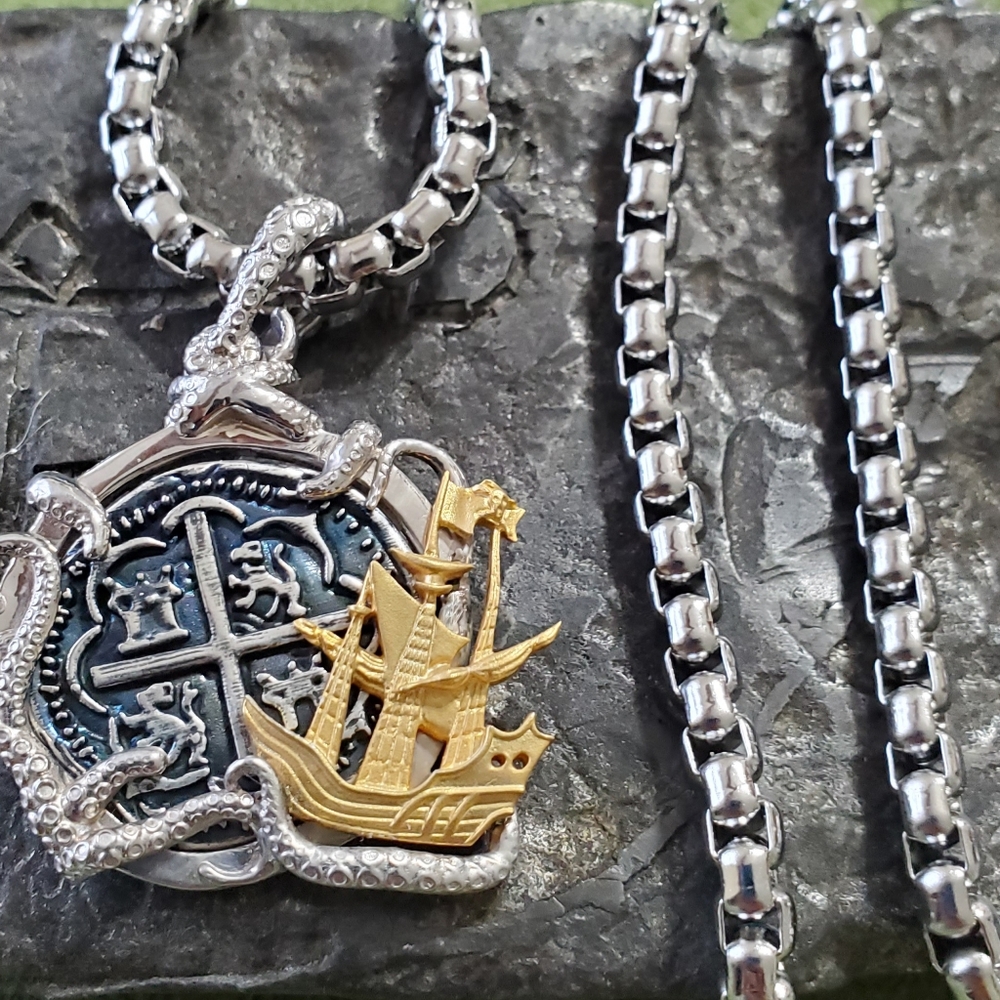 Atocha silver kraken pendant